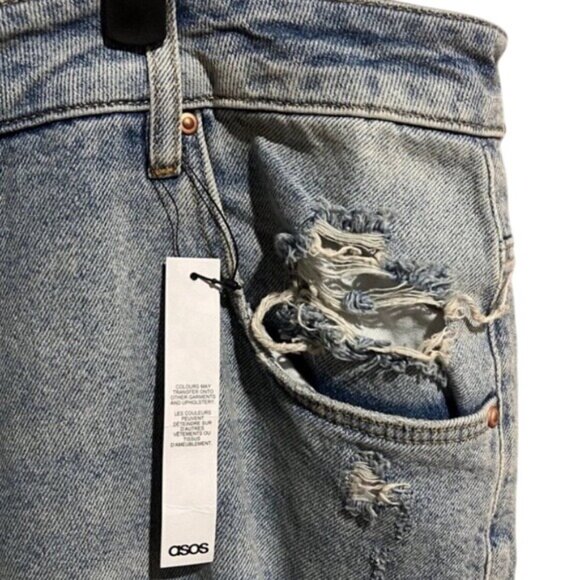 ASOS Curve Distressed Light Wash Mid-Rise Plus Size Skinny Jeans Waist 44W - Picture 4 of 11